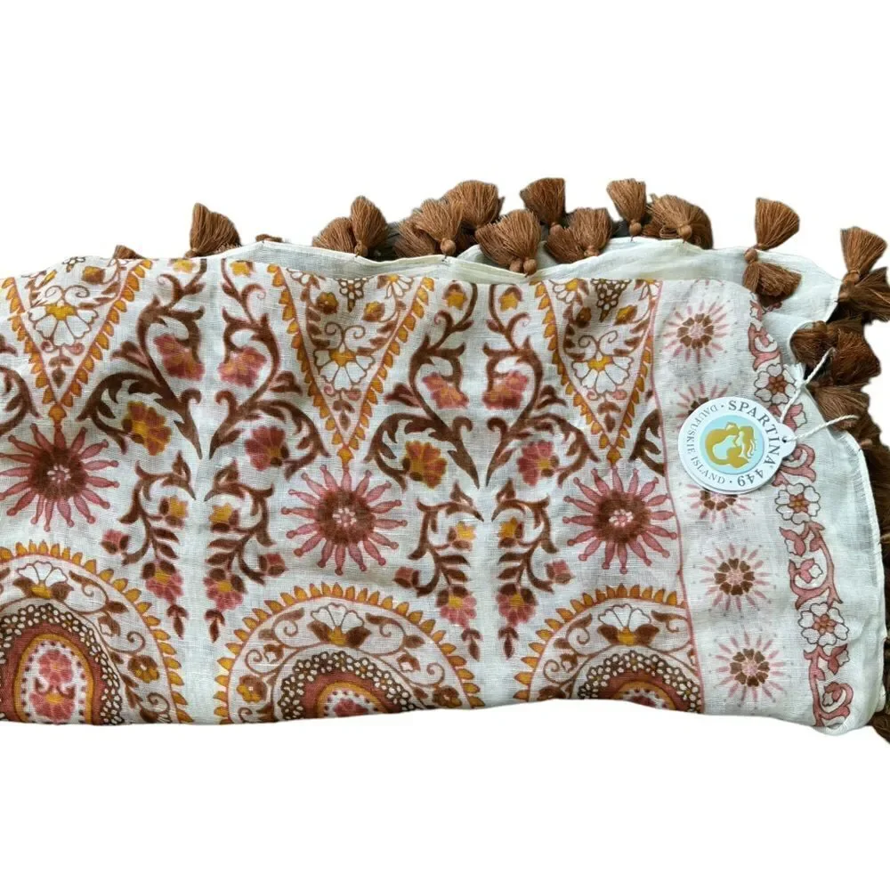 SPARTINA 449 PINK HOUSE SQUARE SCARF NWT